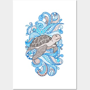 Turtle... just keeps swimming Posters and Art